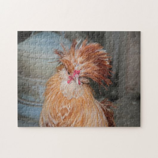 Cute Funny Chicken Rooster Feather Head Legpuzzel (Horizontaal)
