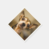 Cute & Funny Chihuahua Dog paper napkins Servetten (Hoek)
