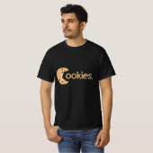 Cute Funny Chocolate Chip Cookie "Cookies" Text T-shirt (Voorkant volledig)