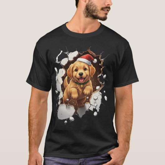 Cute Funny Christmas Doggy T-shirt (Voorkant)