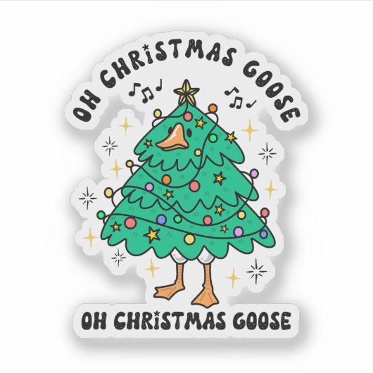  Cute & Funny Christmas Goose Sticker (Voorkant)