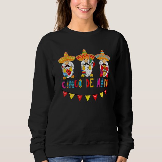 Cute Funny Cinco De Mayo Gnome Mexican Fiesta Part Trui (Voorkant)