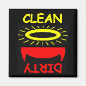 Cute Funny Clean Dirty Dishwasher Magnet (Voorkant)