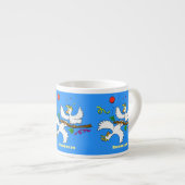 Cute funny cockatoo birds cartoon espresso kop (Voorkant rechts)