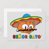Cute Funny Colorful Cartoon Cat Cinco de Mayo Briefkaart (Voorkant / Achterkant)