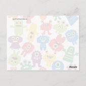 Cute Funny Colorful Monsters Patroon Briefkaart (Achterkant)