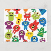 Cute Funny Colorful Monsters Patroon Briefkaart (Voorkant)