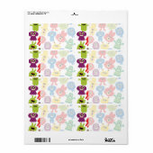 Cute Funny Colorful Monsters Patroon Etiket (Full Sheet)
