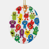 Cute Funny Colorful Monsters Patroon Keramisch Ornament (Rechts)