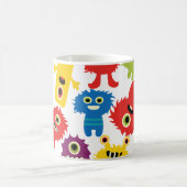 Cute Funny Colorful Monsters Patroon Koffiemok (Center)