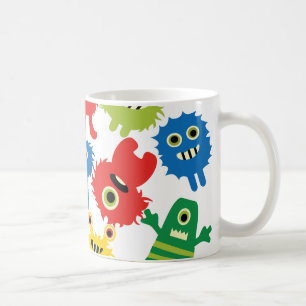 Cute Funny Colorful Monsters Patroon Koffiemok