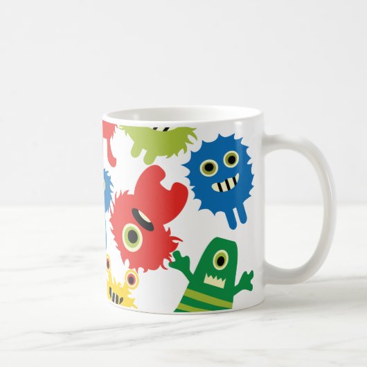 Cute Funny Colorful Monsters Patroon Koffiemok (Rechts)