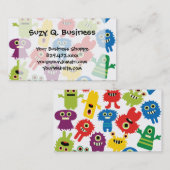 Cute Funny Colorful Monsters Patroon Visitekaartje (Voorkant / Achterkant)