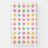 Cute funny conversation hearts feest achtergrond spandoek (Verticaal)