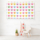 Cute funny conversation hearts feest achtergrond spandoek (Insitu)
