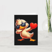 Cute Funny Cool Duck Dabbing Heart Valentines Day Kaart (Voorkant)