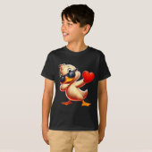 Cute Funny Cool Duck Dabbing Heart Valentines Day T-shirt (Voorkant volledig)