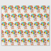 Cute Funny Corgi met Balloons Pet Stars Birthday Cadeaupapier (Vlak)