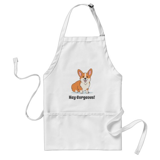 Cute Funny Corgi Puppy - Hé Cornap Standaard Schort (Voorkant)