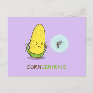 Cute Funny Corn Concentrate Pun Humor Briefkaart