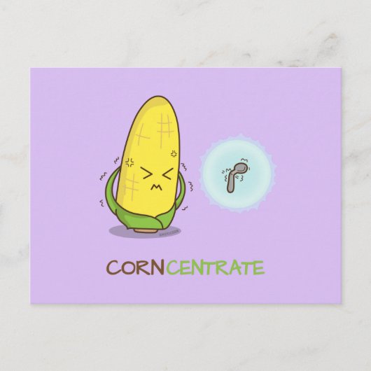 Cute Funny Corn Concentrate Pun Humor Briefkaart (Voorkant)