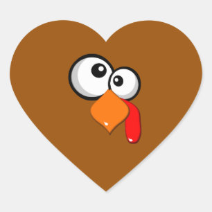 Cute Funny Crazy-Eyed Turkey Hart Sticker