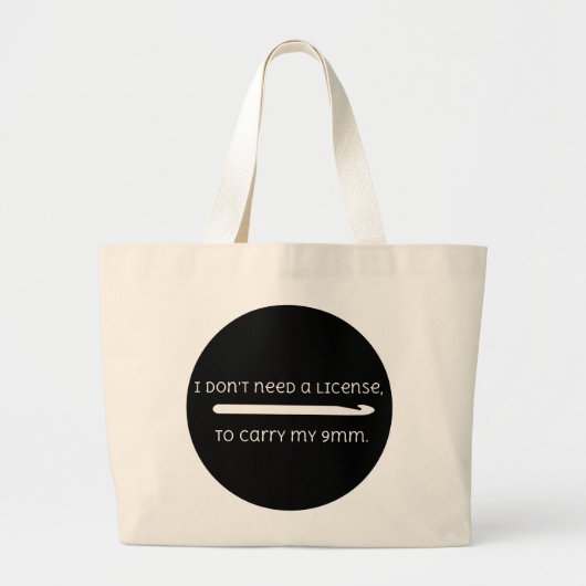 Cute Funny Crochet 9mm Hook Gezegde Grote Tote Bag (Voorkant)