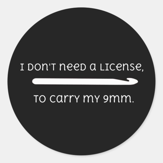 Cute Funny Crochet 9mm Hook Gezegde Ronde Sticker (Voorkant)