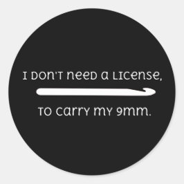 Cute Funny Crochet 9mm Hook Gezegde Ronde Sticker