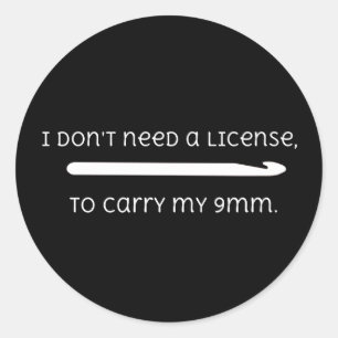 Cute Funny Crochet 9mm Hook Gezegde Ronde Sticker
