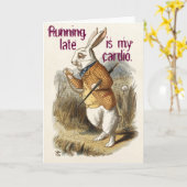 Cute Funny CUSTOMIZABLE Blank White Rabbit Kaart (Gele Bloem)