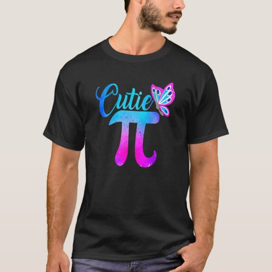 Cute & Funny Cutie Pi Wiskunde Pie Butterfly Schat T-shirt (Voorkant)