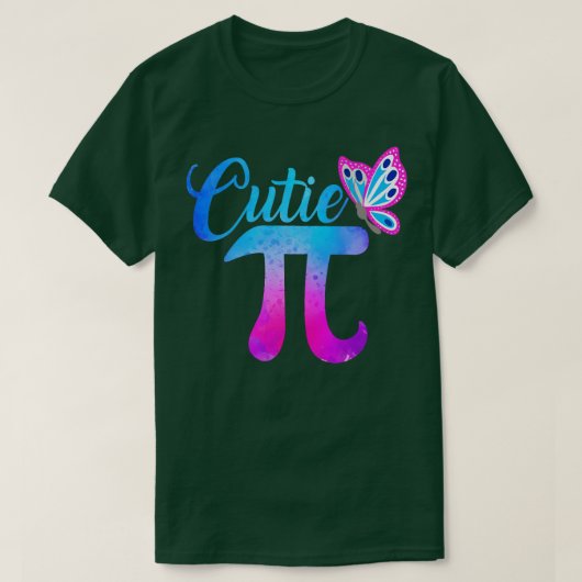Cute Funny Cutie Pi Wiskunde Pie Butterfly Wiskund T-shirt (Design voorkant)