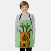 Cute Funny Deer Drager Green Kerstmis Kinder Schort (Gedragen)