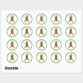 Cute Funny Deer Kerstmis Kind Name Gift Label (Vel)