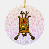 Cute Funny Deer met Snowflakes Keramisch Ornament (Voorkant)