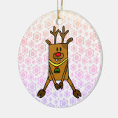 Cute Funny Deer met Snowflakes Keramisch Ornament (Links)