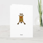 Cute Funny Deer Reindeer Drawing Happy Kerstmis Kaart (Achterkant)