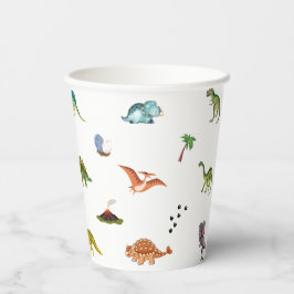 Cute Funny Dinosaur Birthday Party Paper Cups Papieren Bekers
