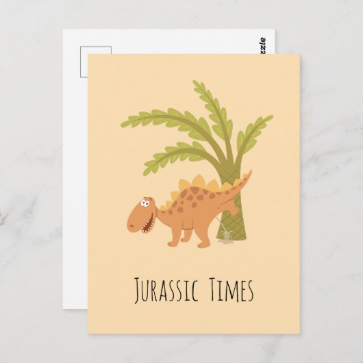 Cute Funny Dinosaur Dino Peeing Jurassic Fern Briefkaart (Voorkant / Achterkant)