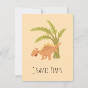 Cute Funny Dinosaur Dino Peeing Jurassic Fern Briefkaart