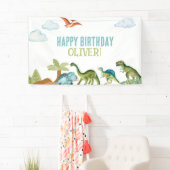 Cute Funny Dinosaur Happy Birthday Sign Banners (Insitu)