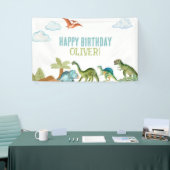 Cute Funny Dinosaur Happy Birthday Sign Banners (Beurs)