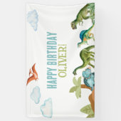Cute Funny Dinosaur Happy Birthday Sign Banners (Verticaal)