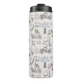 Cute Funny Dinosaur Pattern Thermosbeker (Voorkant)