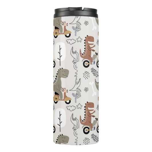 Cute Funny Dinosaur Pattern Thermosbeker (Achterkant)