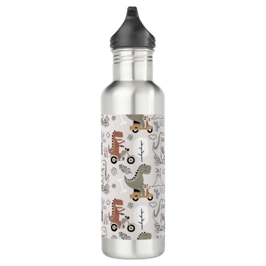 Cute Funny Dinosaur Pattern Waterfles (Rechts)