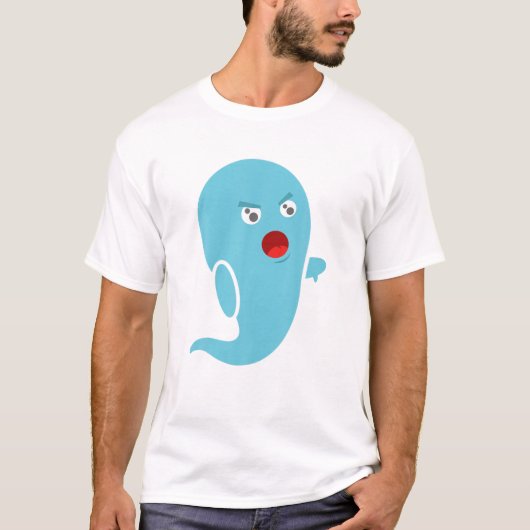 Cute Funny Dispatch Blue Ghost Halloween Carto T-shirt (Voorkant)