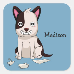 Cute & Funny Dog, aangepaste naam en sticker in kl