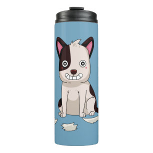 Cute & Funny Dog, aangepaste naam, tekst en kleur Thermosbeker